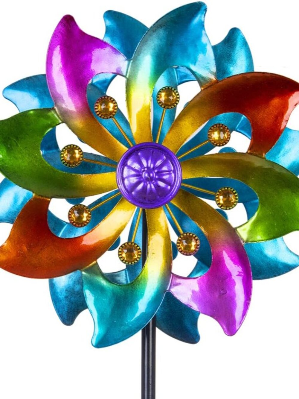 Wind Spinner Outdoor Metal, 37" Kinetic Wind Spinners Colorful Wind Sculpture Ya
